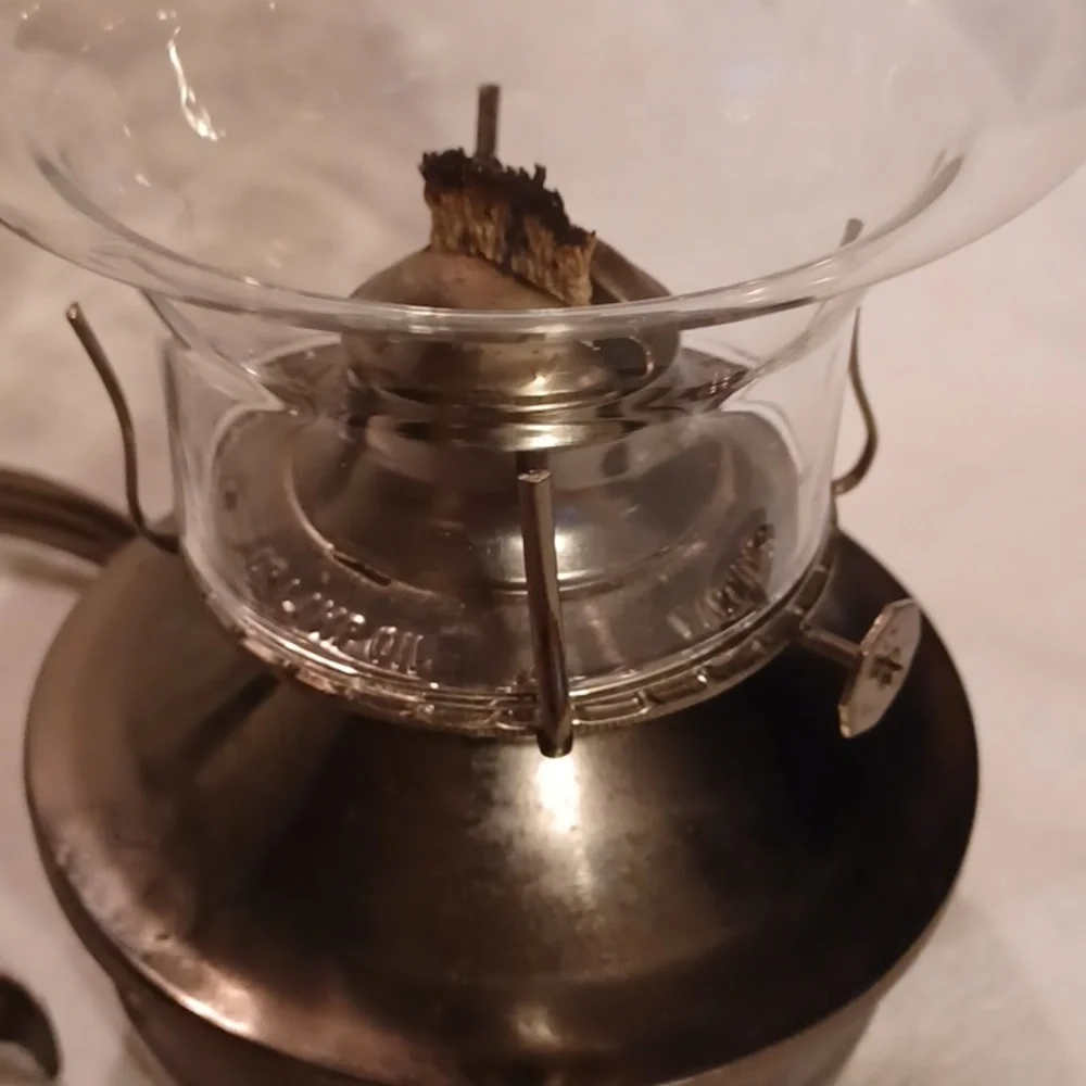 Vintage Clear Glass and Bronze Lantern